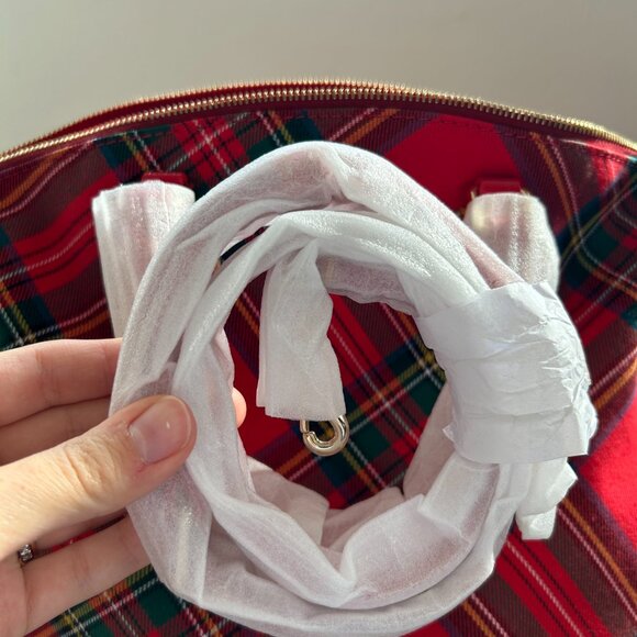 Dooney & Bourke Red Tartan Collection Satchel - Picture 9 of 16